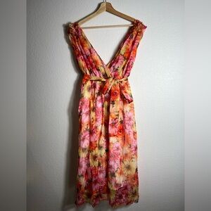 NWT Kaimilan multicolor floral pink red dress 6‎